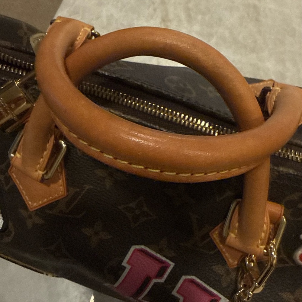 Louis Vuitton Brown Satchel with Colorful Patches - Picture 3 of 3